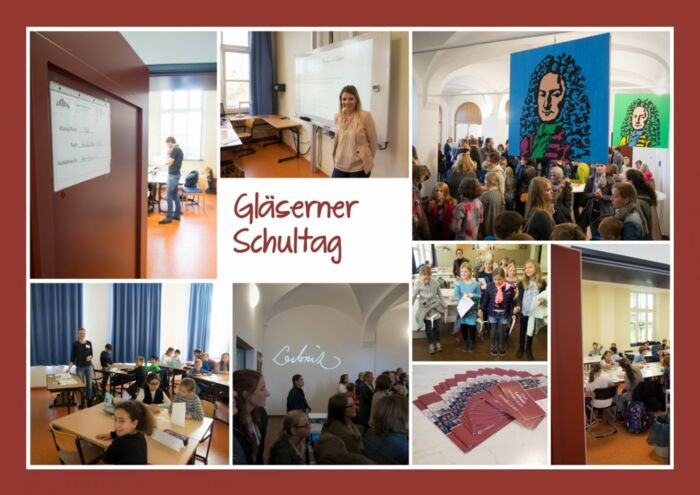 Collage zur gläsernen Schule